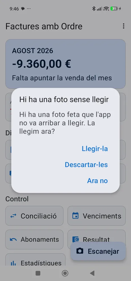Una foto que no s'havia llegit · dades d'exemple